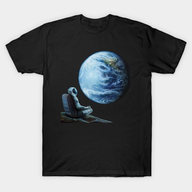 Meditating Astronaut T-Shirt by SPACE ART & NATURE SHIRTS 